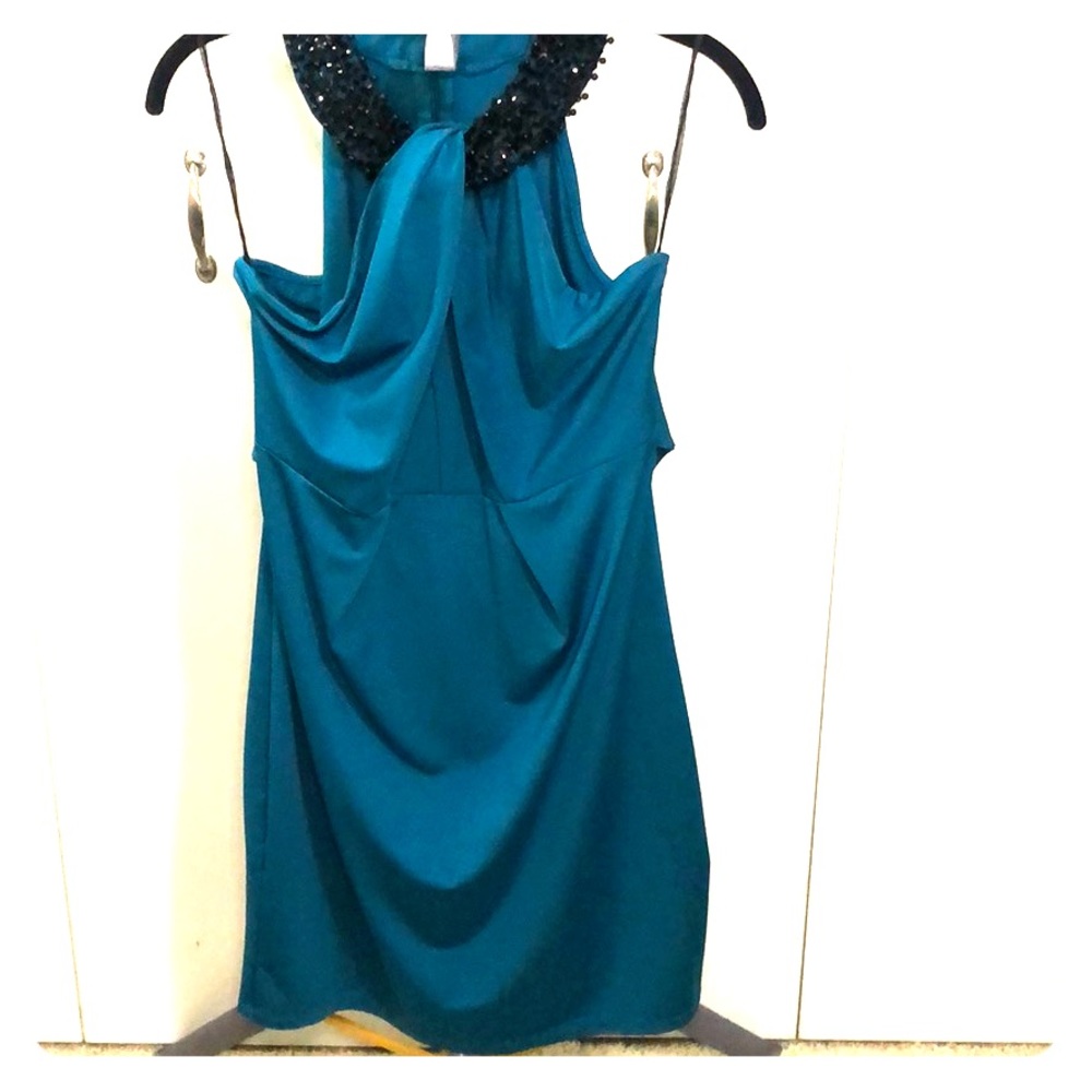 Turquoise bead neckline dress